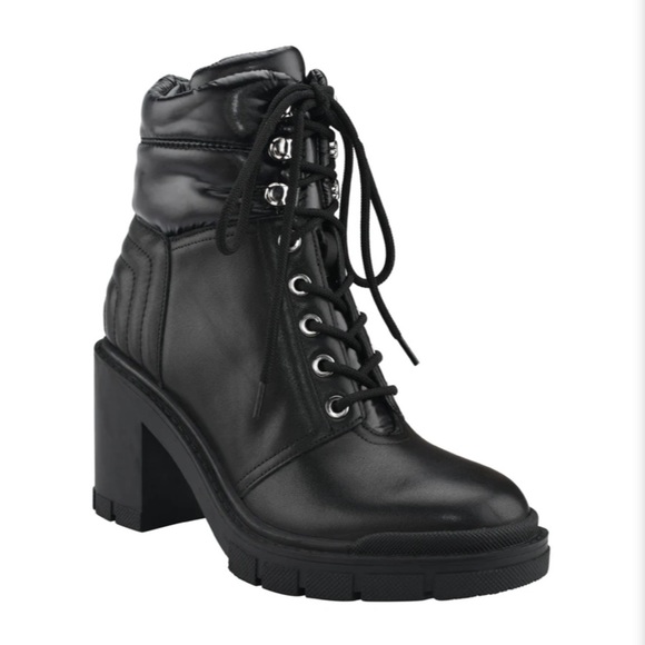 Marc Fisher Shoes - Marc Fisher Black Combat Lace up Boots NWT Chunky Heel Size 8.5